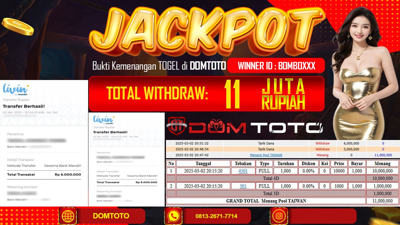 JACKPOT TOGEL TAIWAN  2 MARET 2025